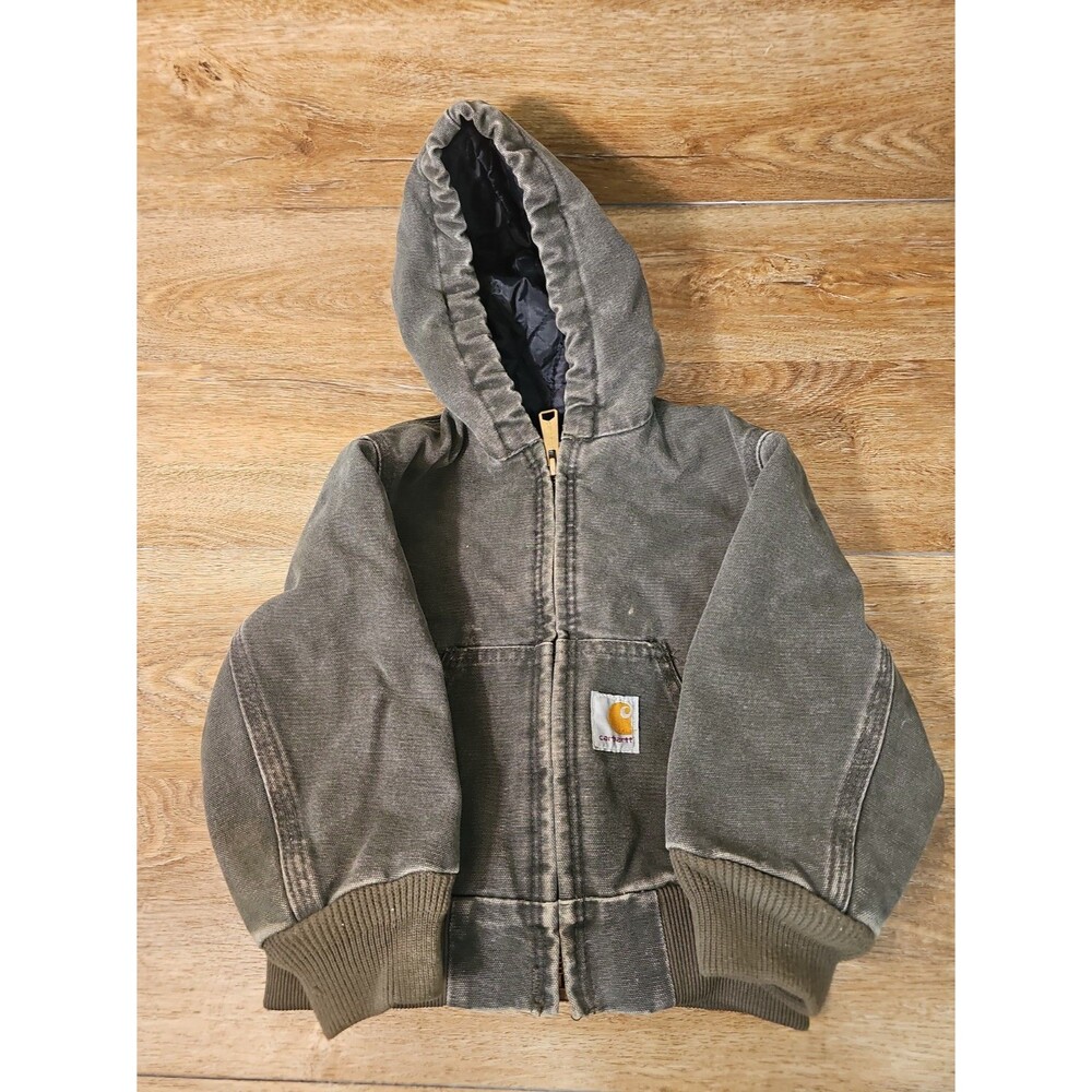 Carhartt Jacket Coat Vintage Y30 MOS Green 3T Lined Green Faded